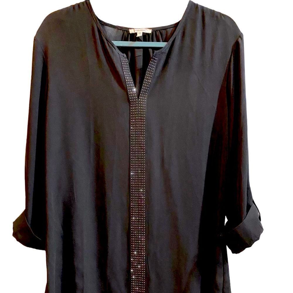 Maurice’s Black Long-Sleeve Sheer Blouse